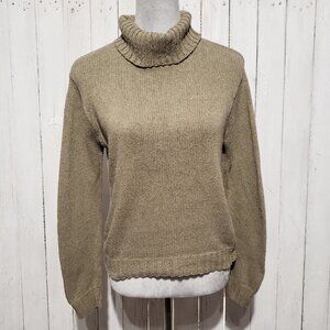 Two One Two M Cowl Sweater Olive Green Cottage Cozy Gorpcore Cabin Rustic Earthy